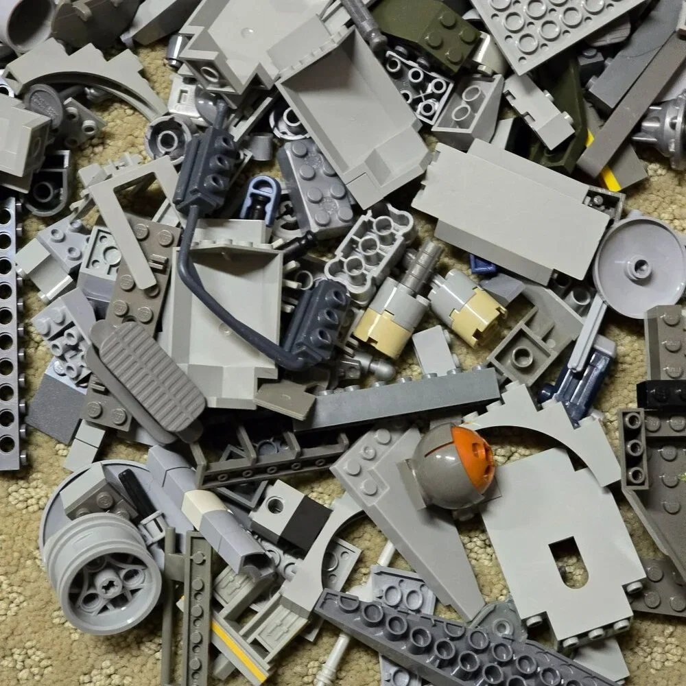 Lego and Compatible with Lego Building Blocks Grey Pieces Lot GA163